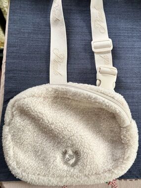 Cream Sherpa Fanny Pack from PINK by Victoria Secret